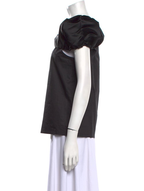 Tibi Square Neckline Short Sleeve Blouse