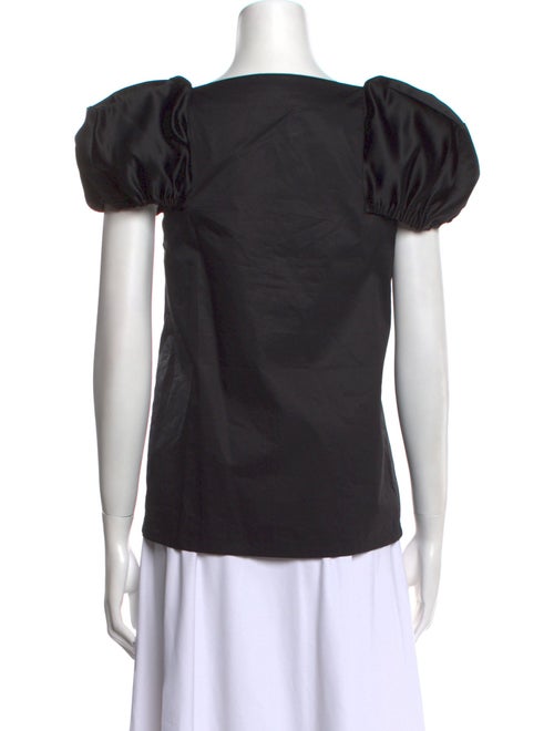 Tibi Square Neckline Short Sleeve Blouse
