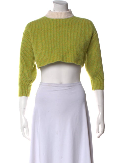 Tibi Merino Wool Mock Neck Crop Top