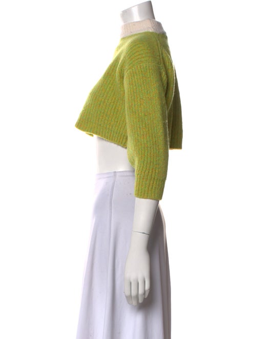 Tibi Merino Wool Mock Neck Crop Top