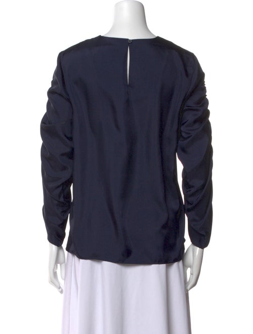 Tibi Crew Neck Long Sleeve Blouse