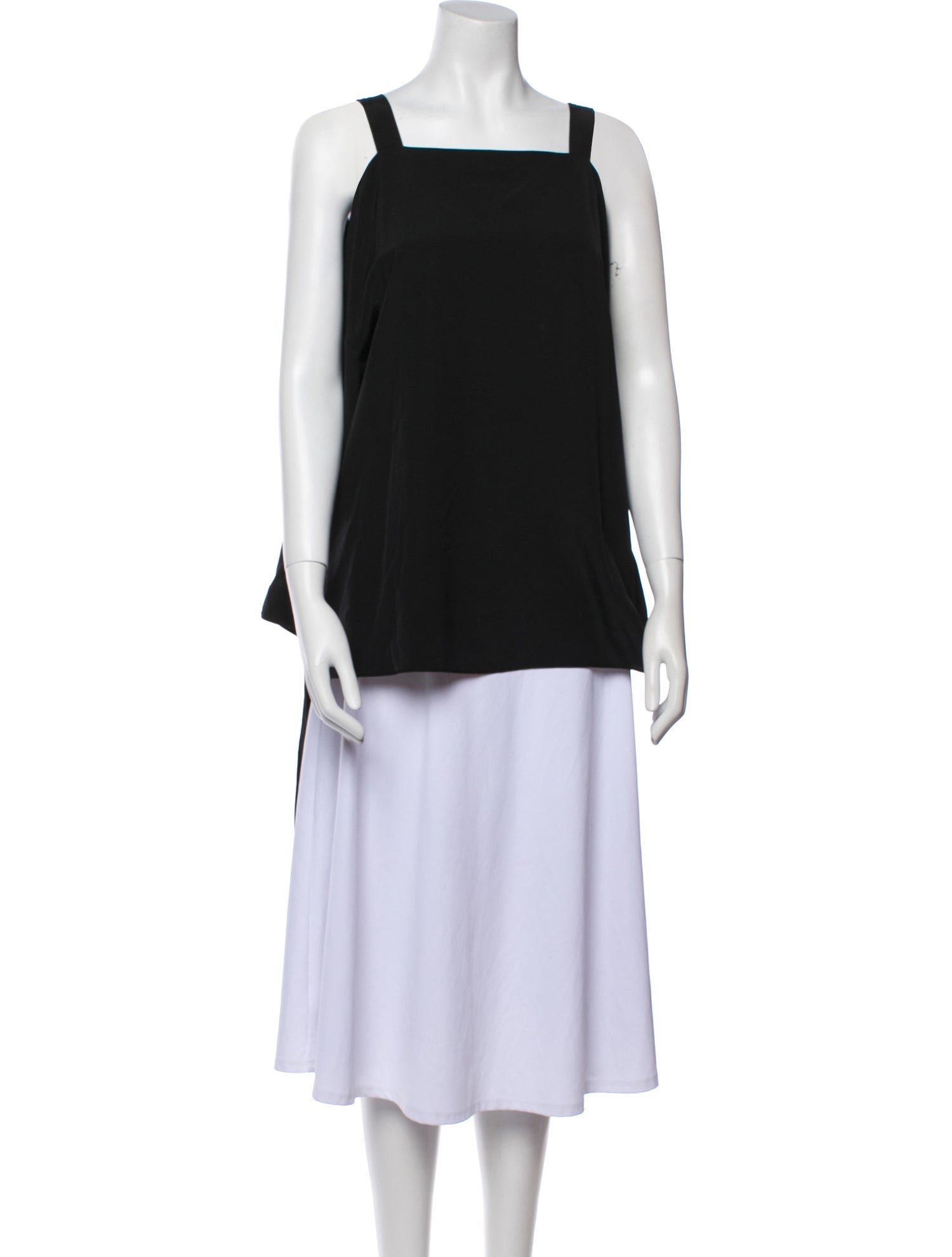 Tibi Silk Square Neckline Top