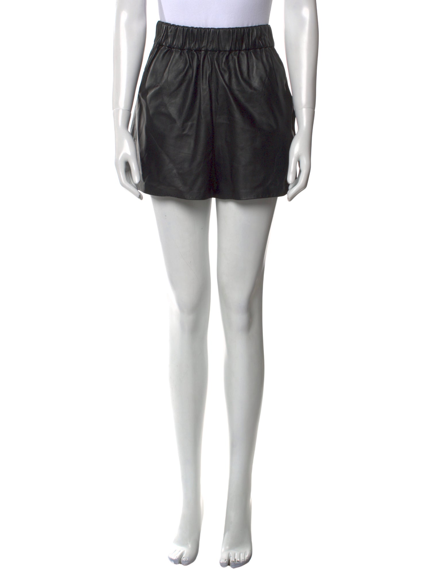 Tibi Lamb Leather Mini Shorts