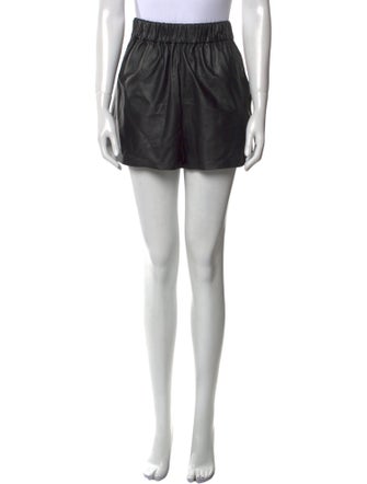 Tibi Lamb Leather Mini Shorts