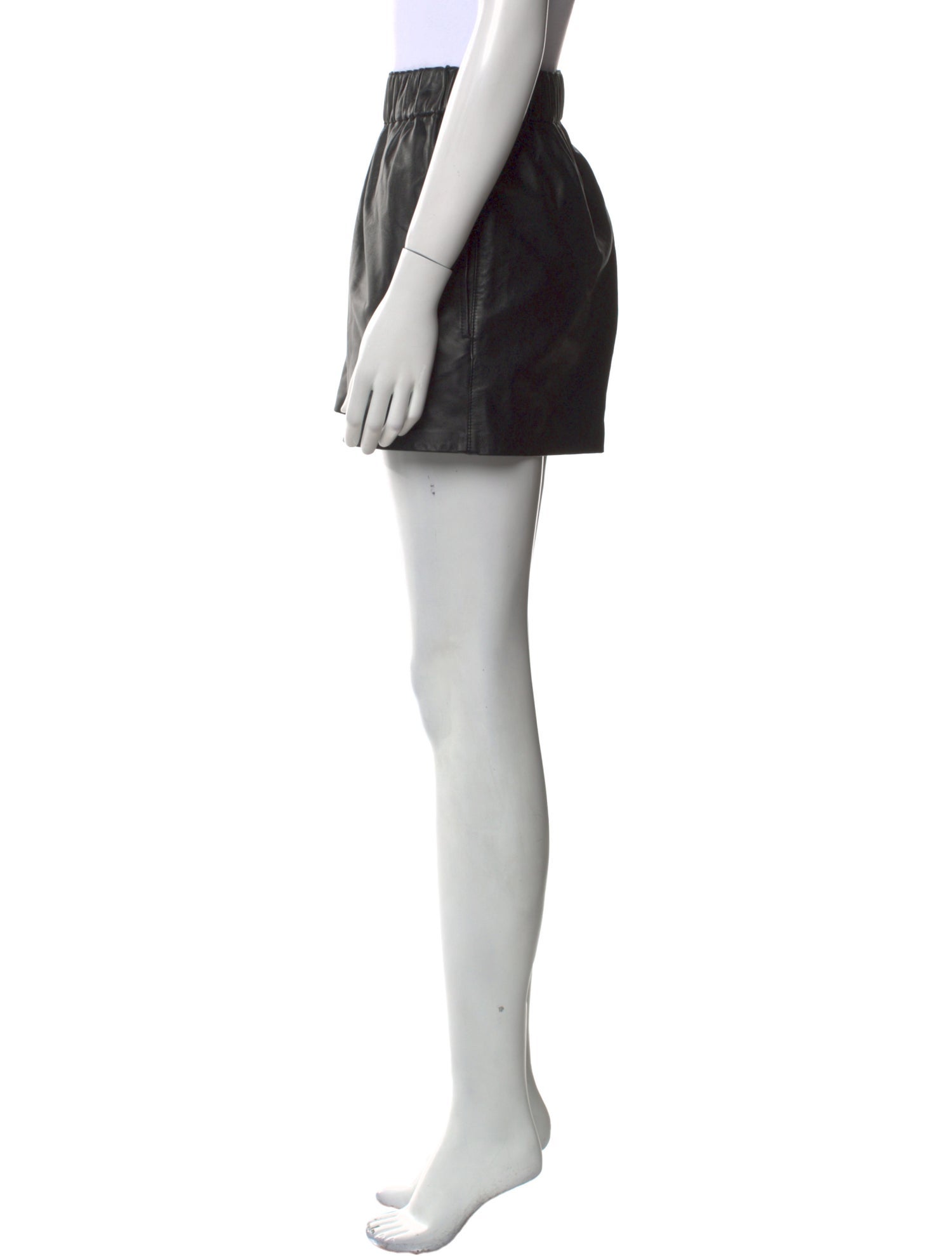 Tibi Lamb Leather Mini Shorts