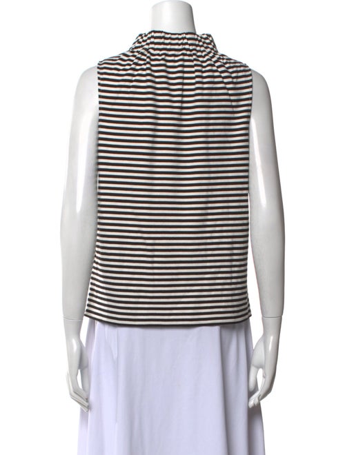 Tibi Striped Mock Neck Top
