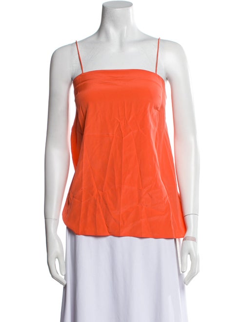 Tibi Silk Square Neckline Top
