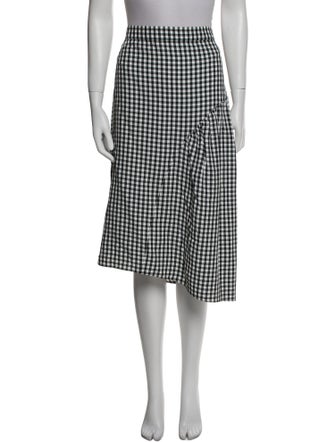 Tibi Plaid Print Midi Length Skirt