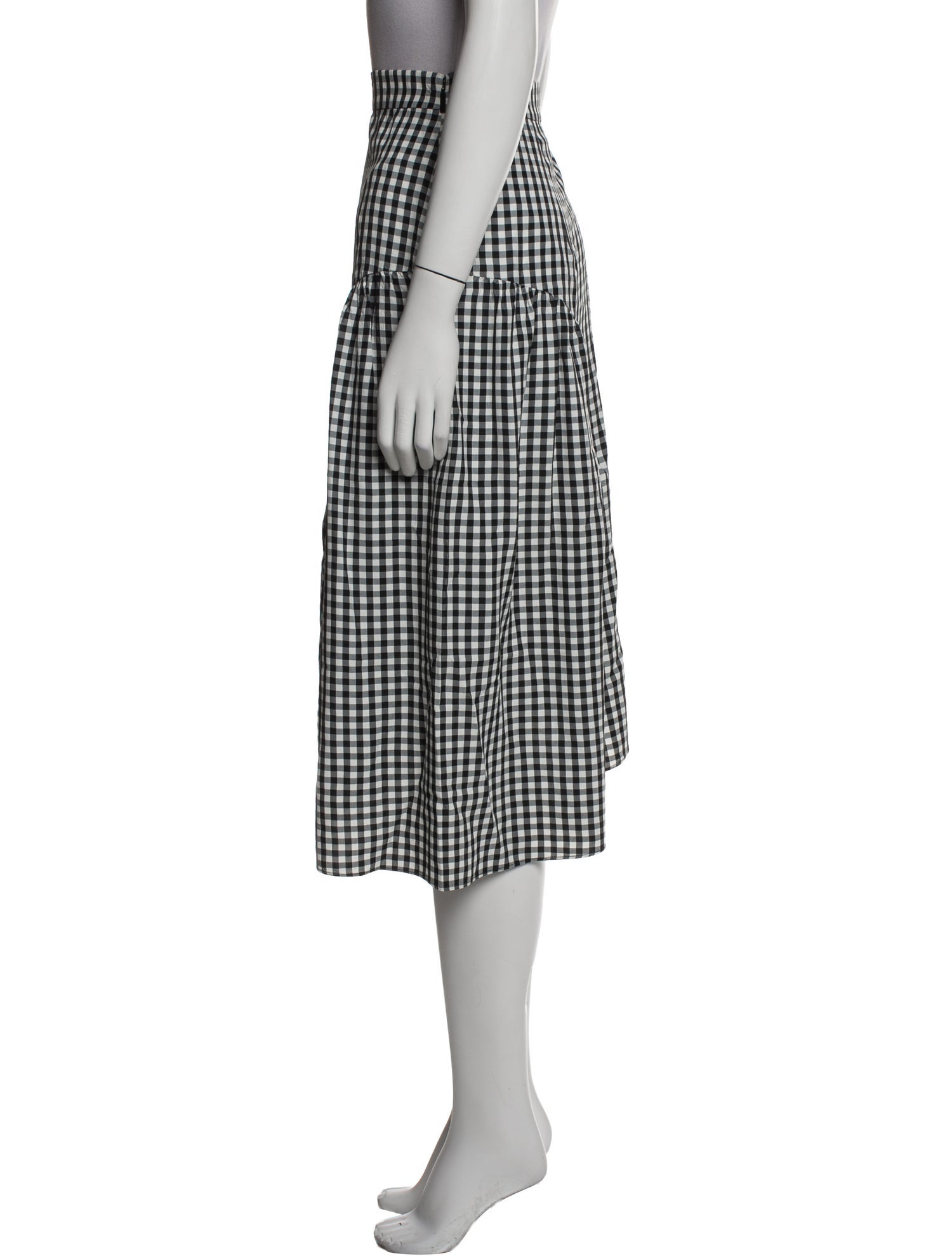 Tibi Plaid Print Midi Length Skirt