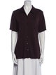 Tibi Short Sleeve Button-Up Top