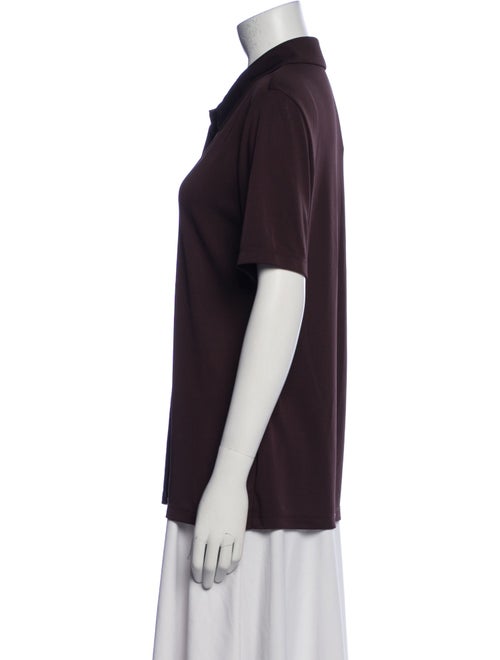 Tibi Short Sleeve Button-Up Top