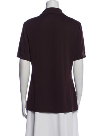 Tibi Short Sleeve Button-Up Top