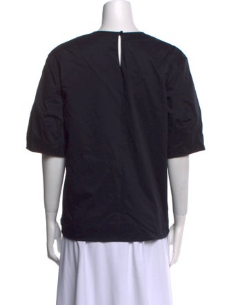 Tibi Crew Neck Short Sleeve Top