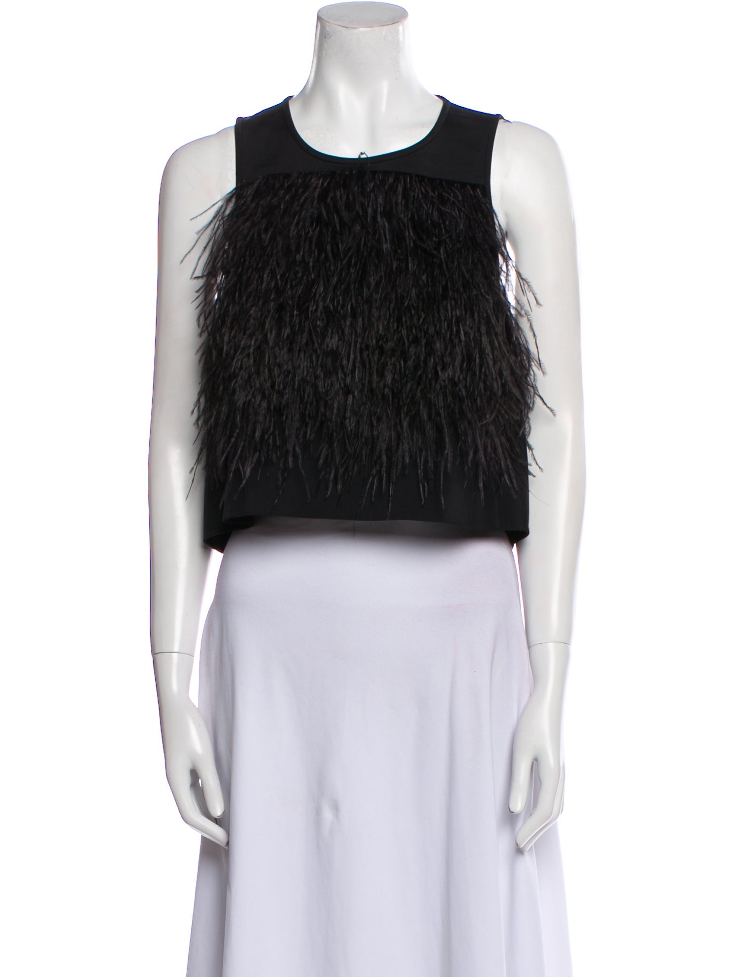 Tibi Scoop Neck Sleeveless Crop Top