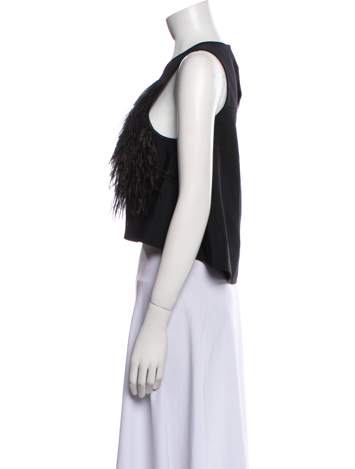 Tibi Scoop Neck Sleeveless Crop Top