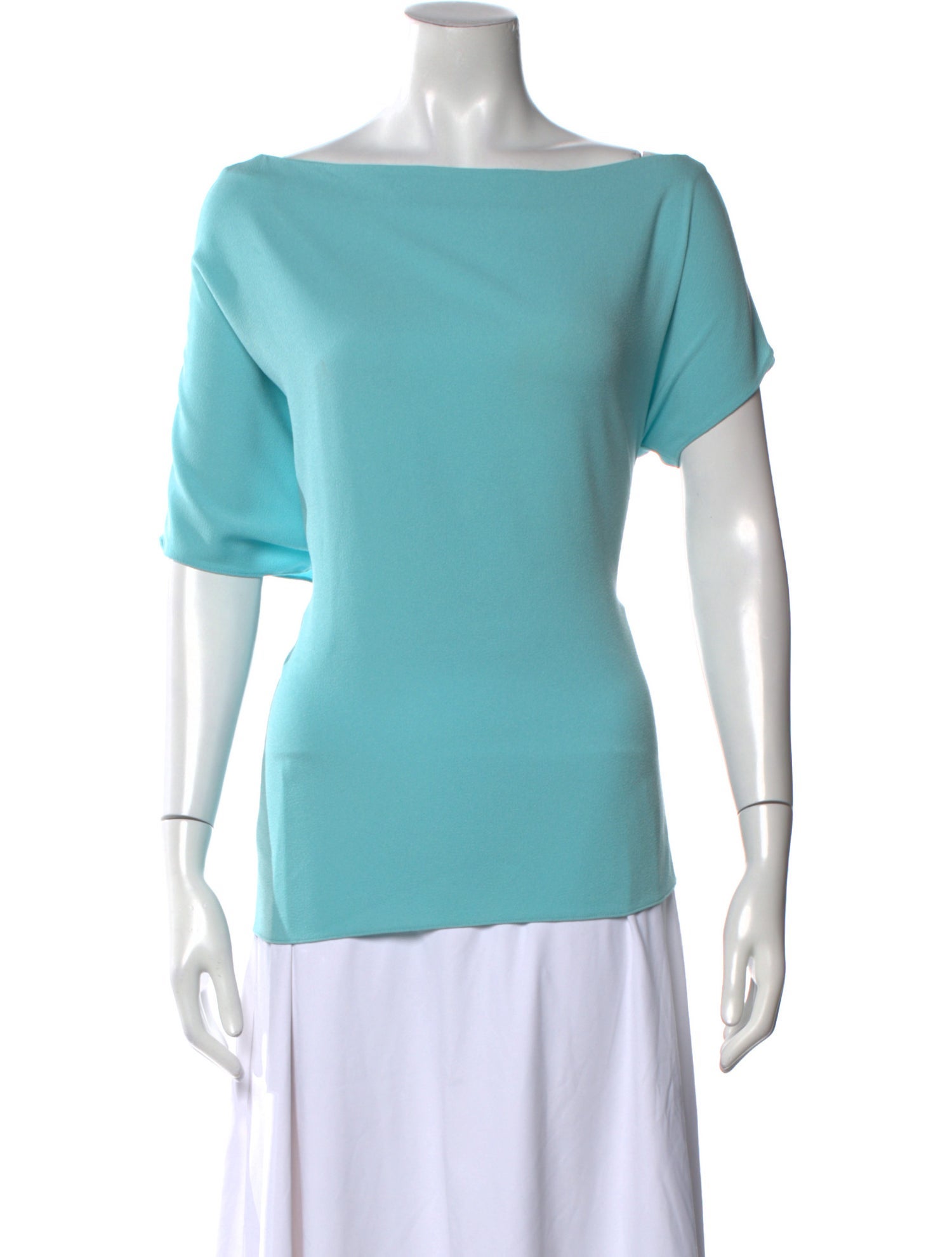 Tibi Bateau Neckline Short Sleeve Top