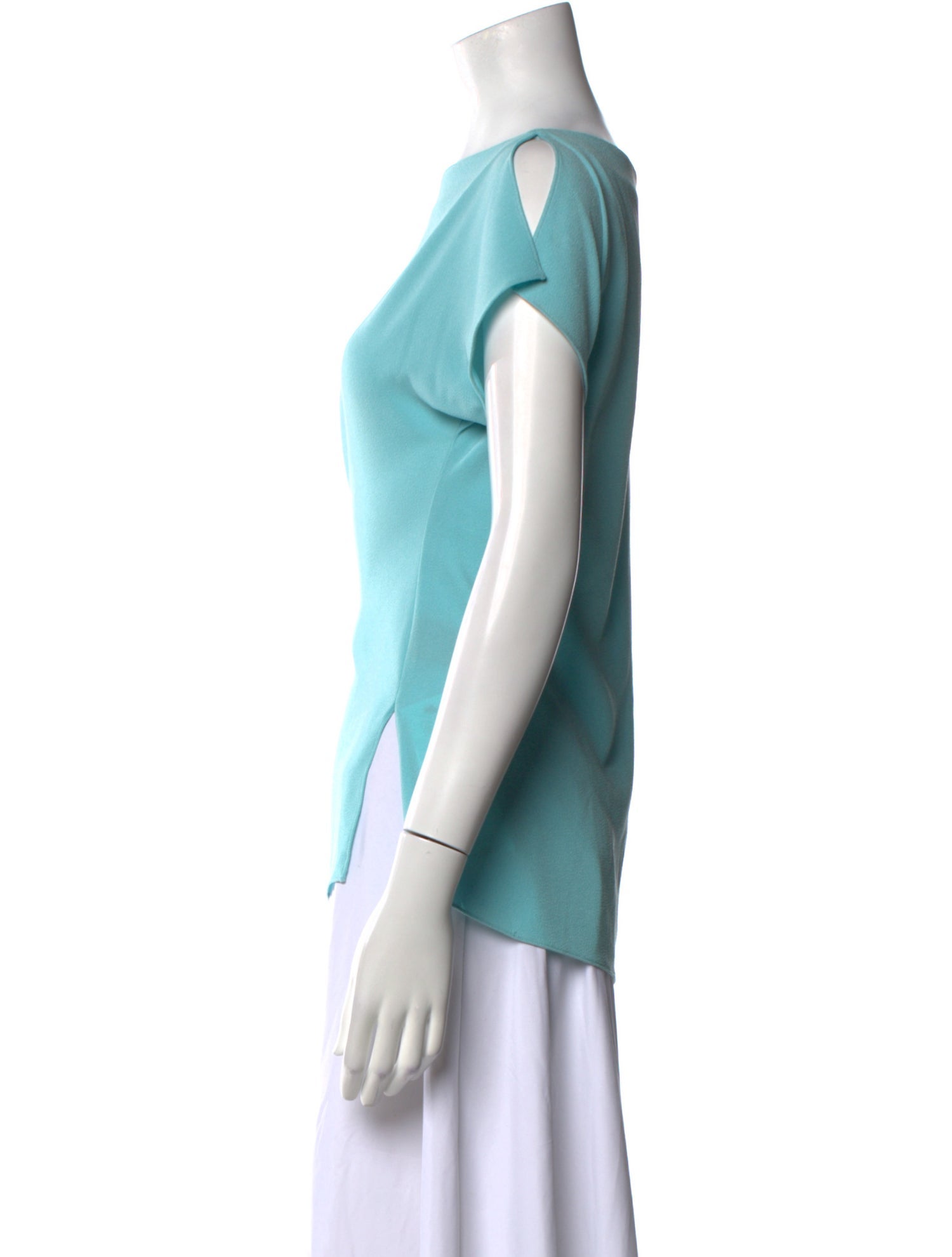 Tibi Bateau Neckline Short Sleeve Top