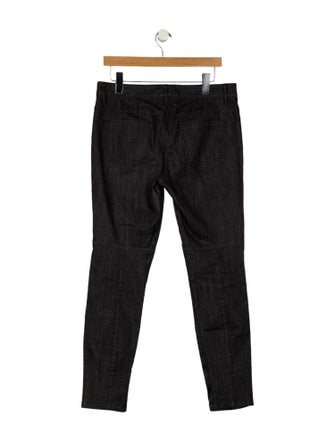 Tibi Leather Mid-Rise Skinny Leg Jeans