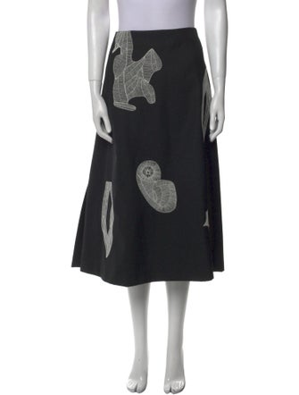 Tibi Floral Print Midi Length Skirt