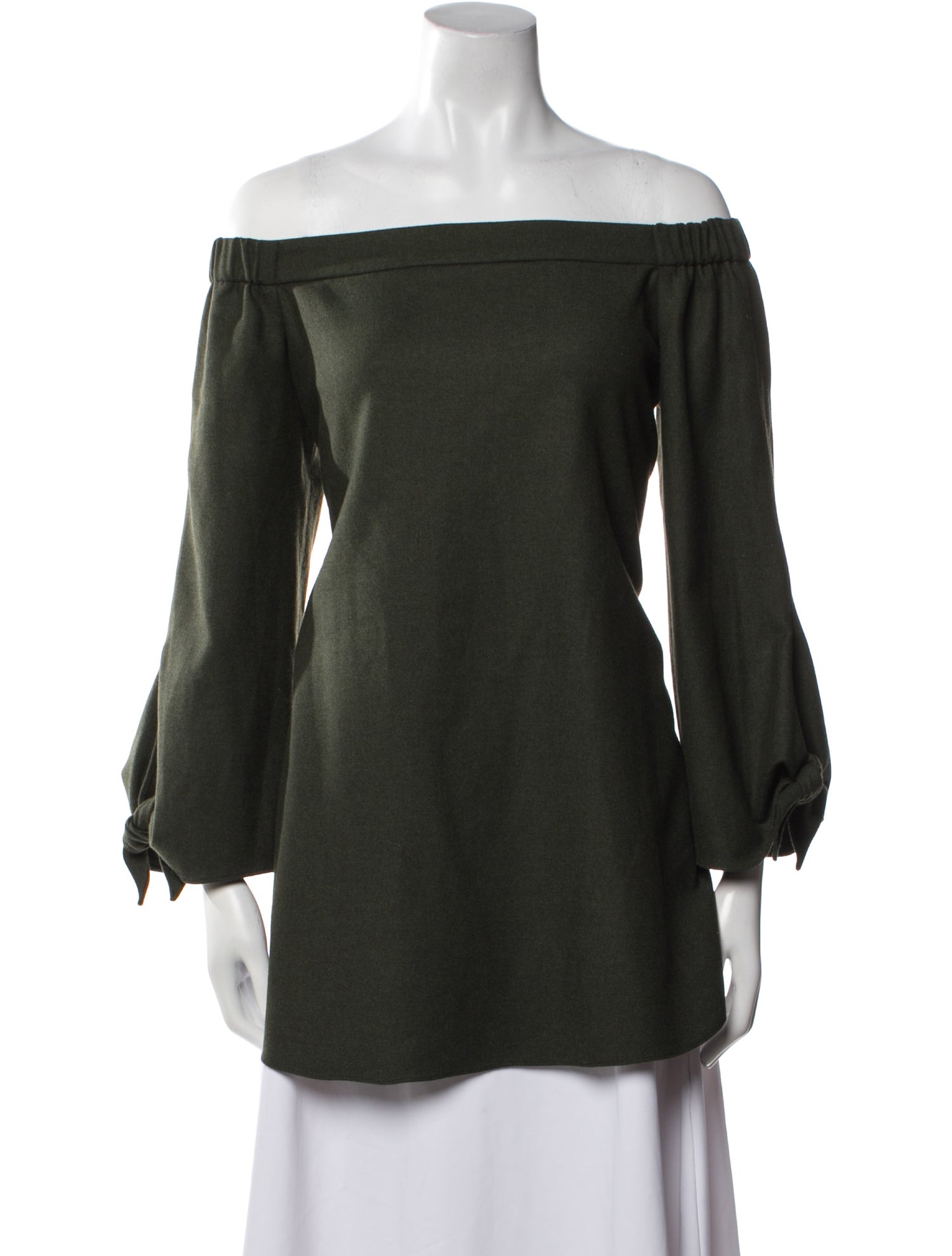 Tibi Off-The-Shoulder Long Sleeve Tunic