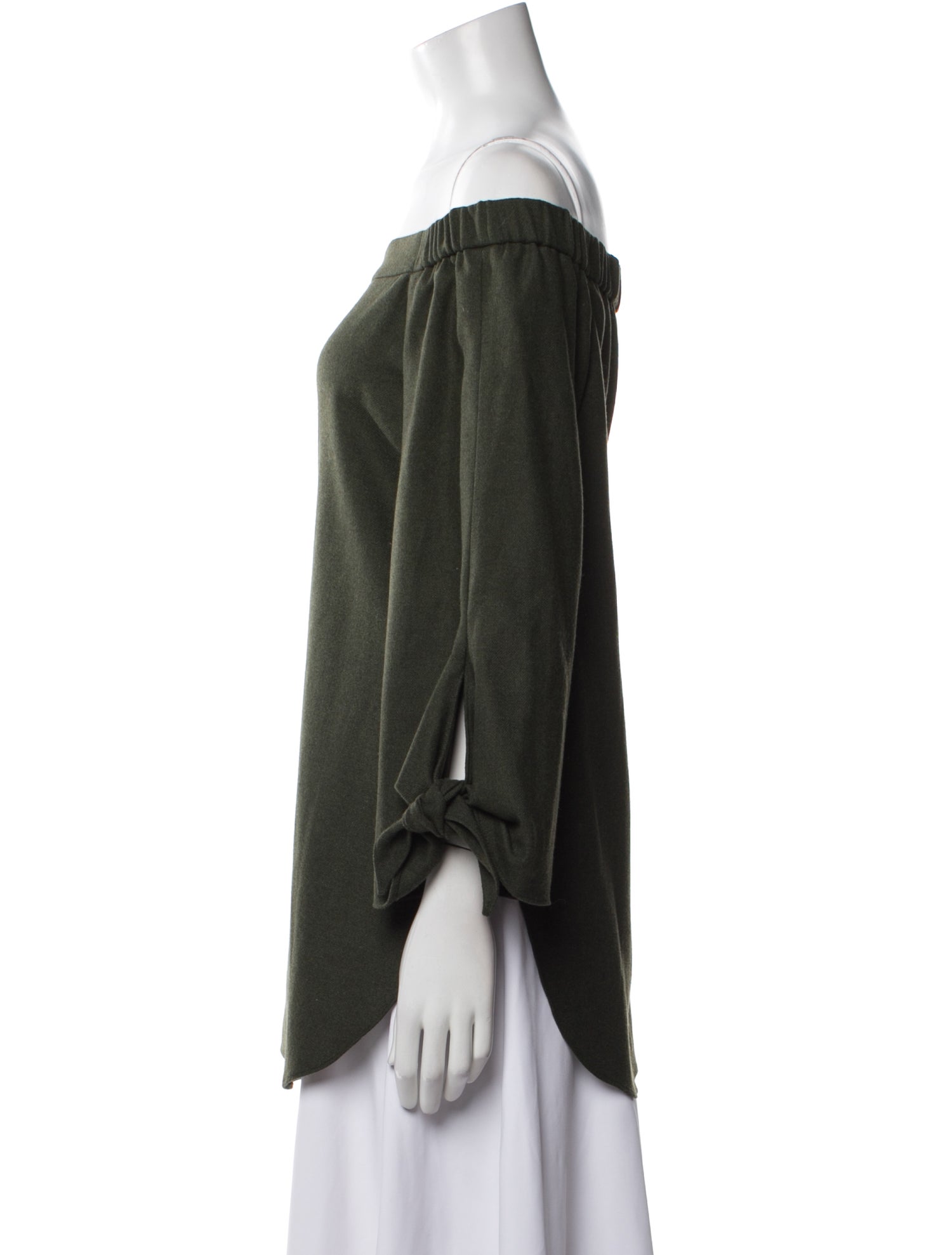 Tibi Off-The-Shoulder Long Sleeve Tunic