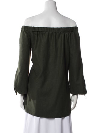 Tibi Off-The-Shoulder Long Sleeve Tunic