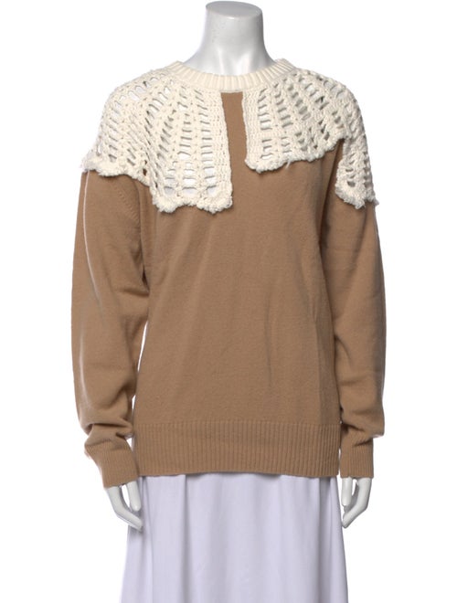 Tibi Wool Colorblock Pattern Sweater