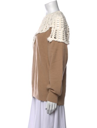 Tibi Wool Colorblock Pattern Sweater