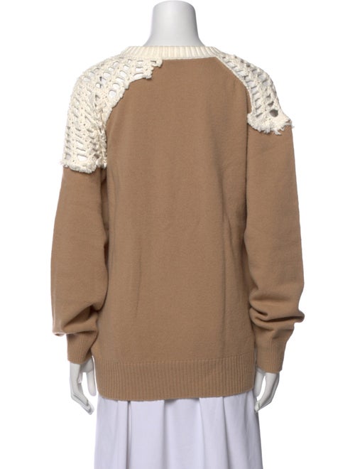 Tibi Wool Colorblock Pattern Sweater