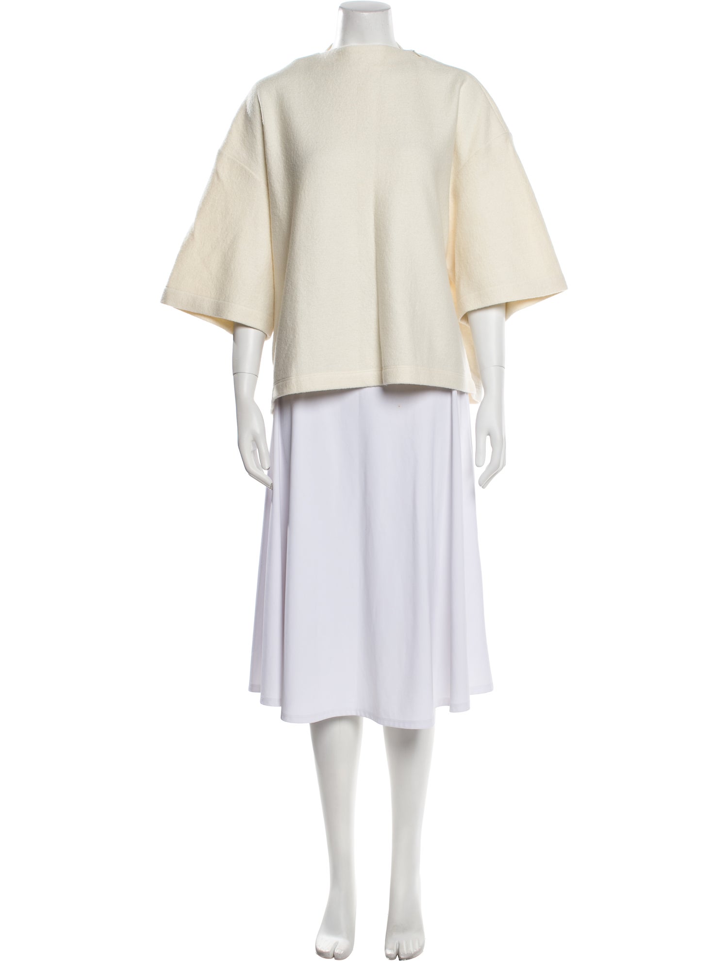 Tibi Bateau Neckline Three-Quarter Sleeve Sweatshirt