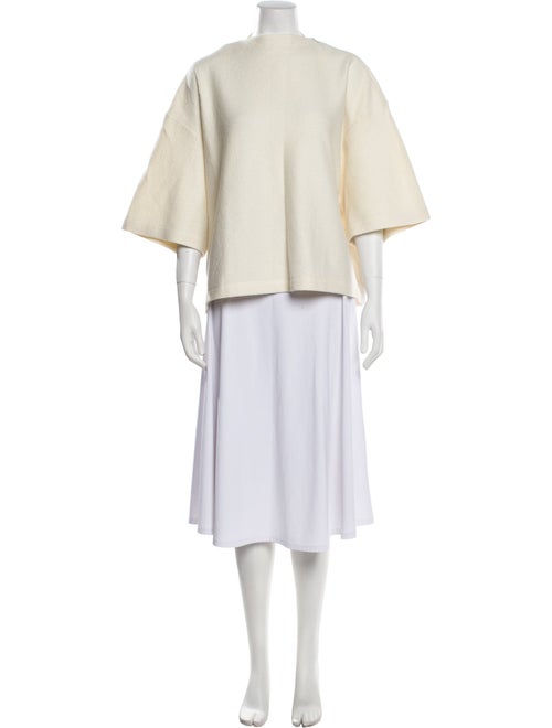 Tibi Bateau Neckline Three-Quarter Sleeve Sweatshirt