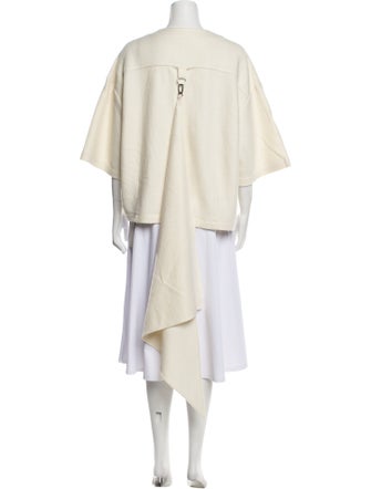 Tibi Bateau Neckline Three-Quarter Sleeve Sweatshirt