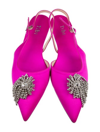 Tibi Satin Slingback Flats