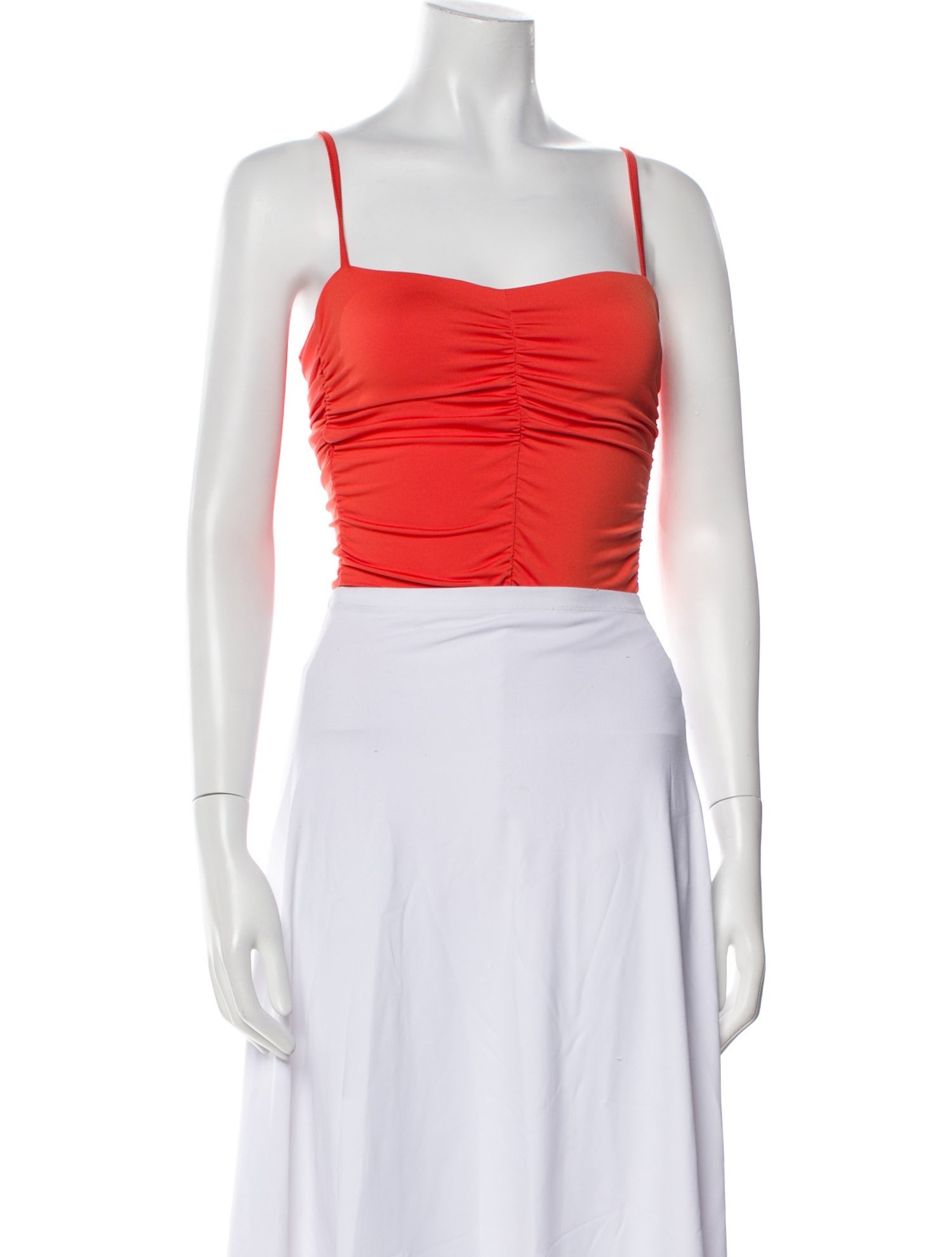 Tibi Square Neckline Sleeveless Crop Top
