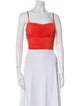 Tibi Square Neckline Sleeveless Crop Top