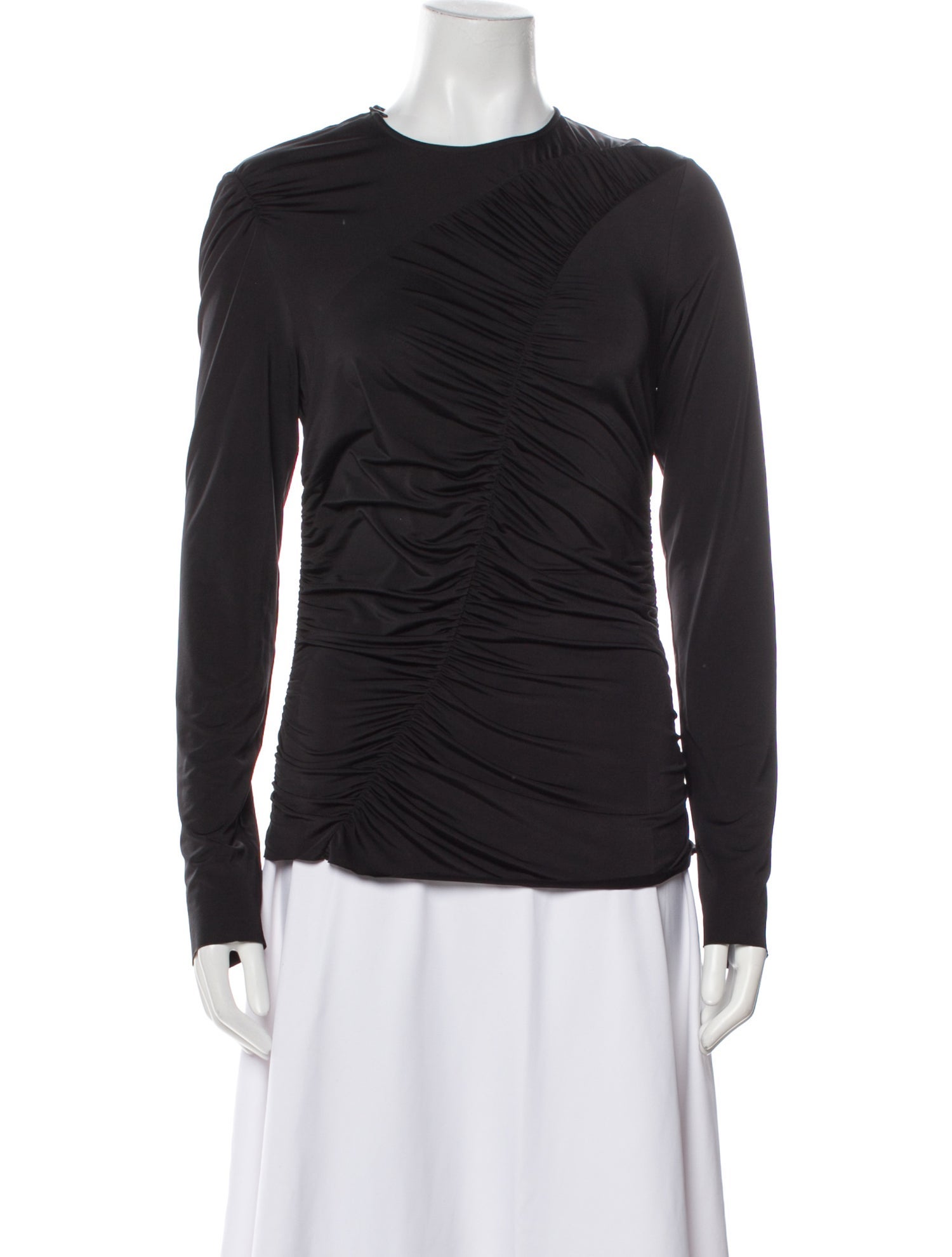 Tibi Crew Neck Long Sleeve Top