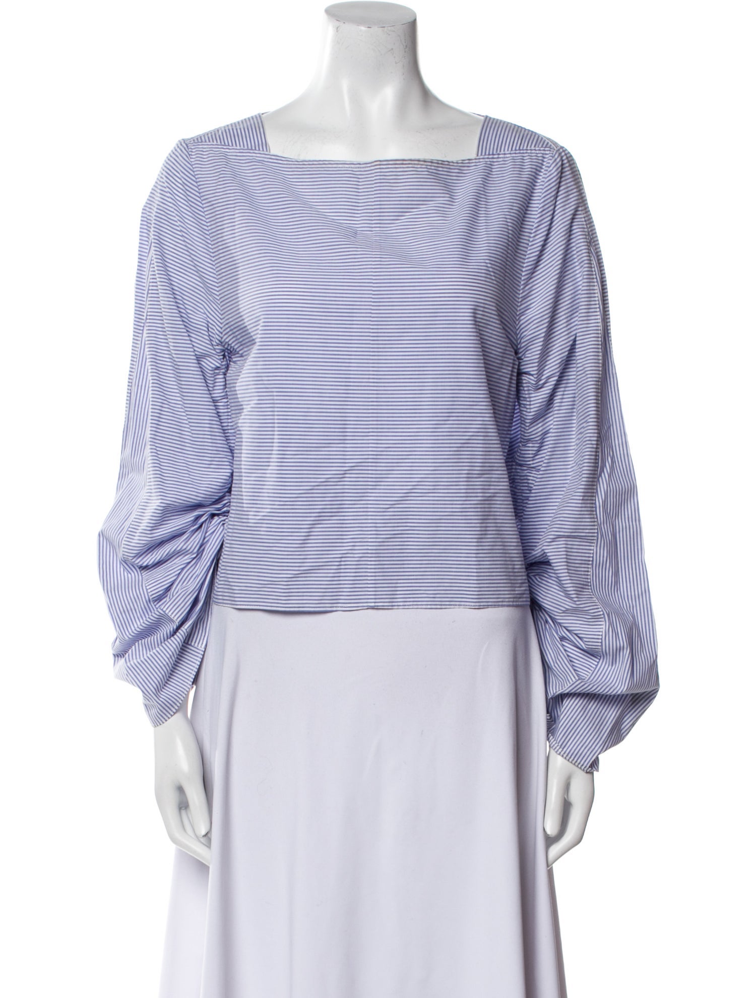 Tibi Striped Scoop Neck Crop Top