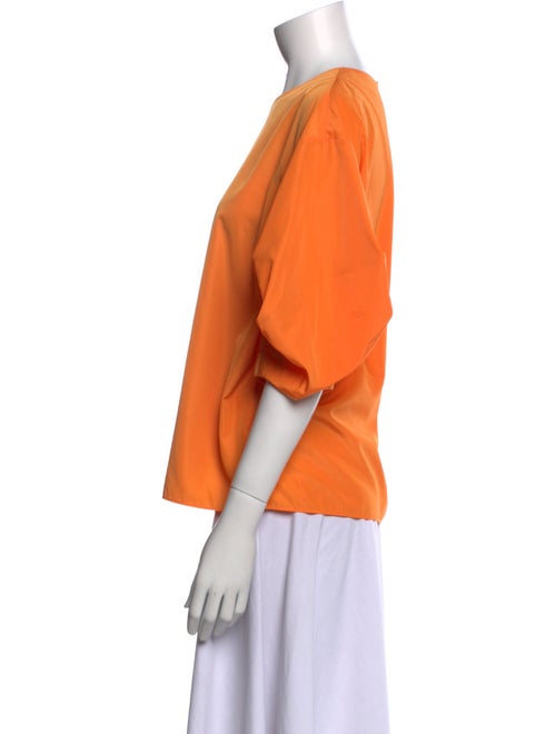 Tibi Crew Neck Three-Quarter Sleeve Blouse