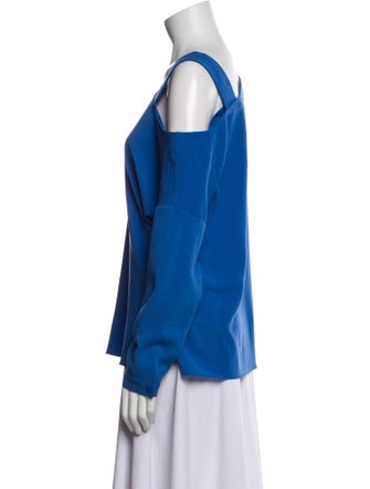 Tibi One-Shoulder Long Sleeve Blouse