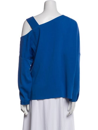 Tibi One-Shoulder Long Sleeve Blouse