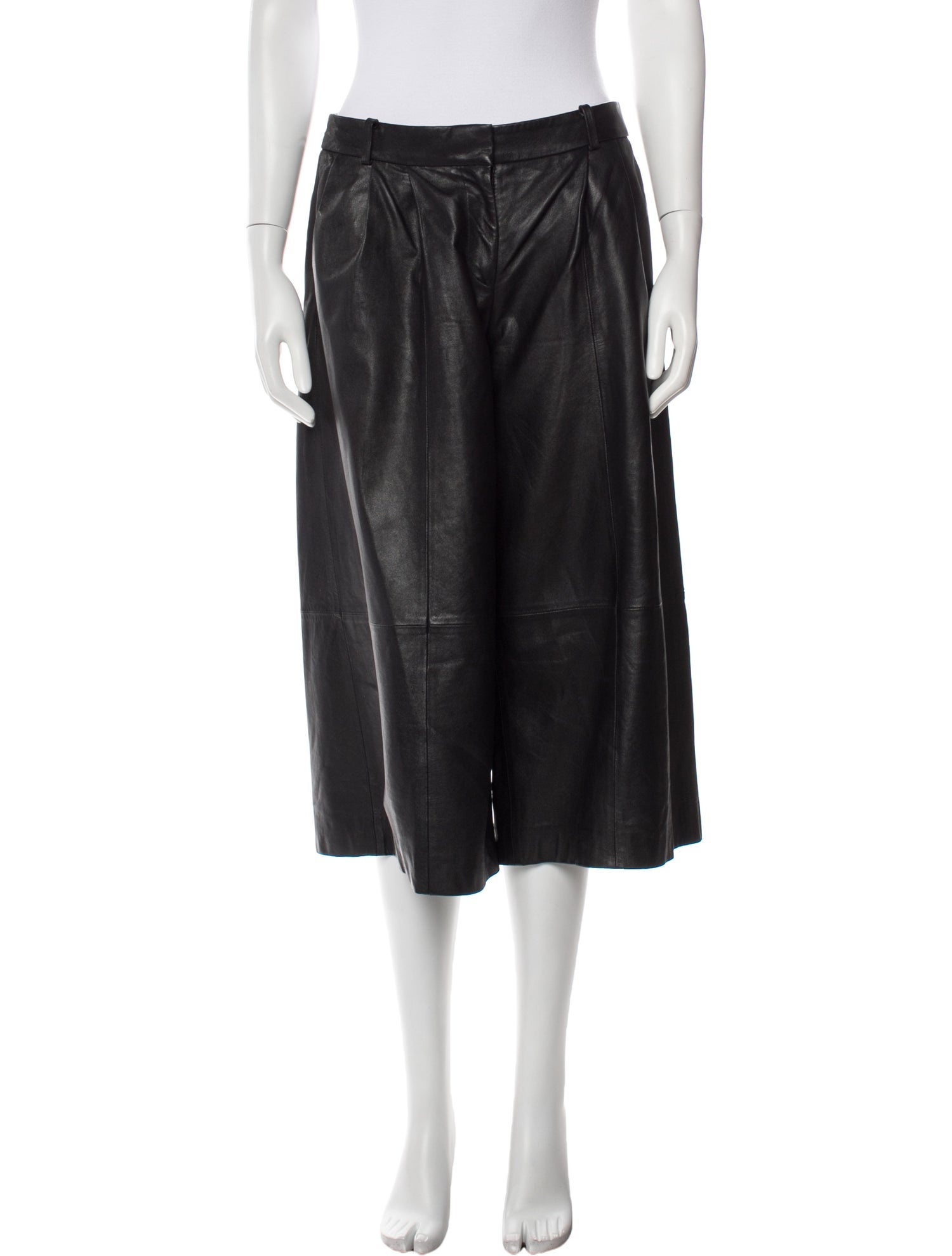 Tibi Lamb Leather Knee-Length Shorts