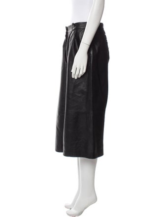 Tibi Lamb Leather Knee-Length Shorts