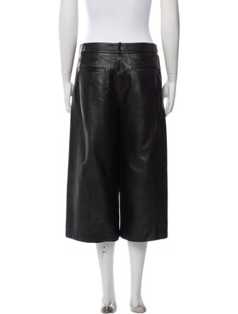 Tibi Lamb Leather Knee-Length Shorts