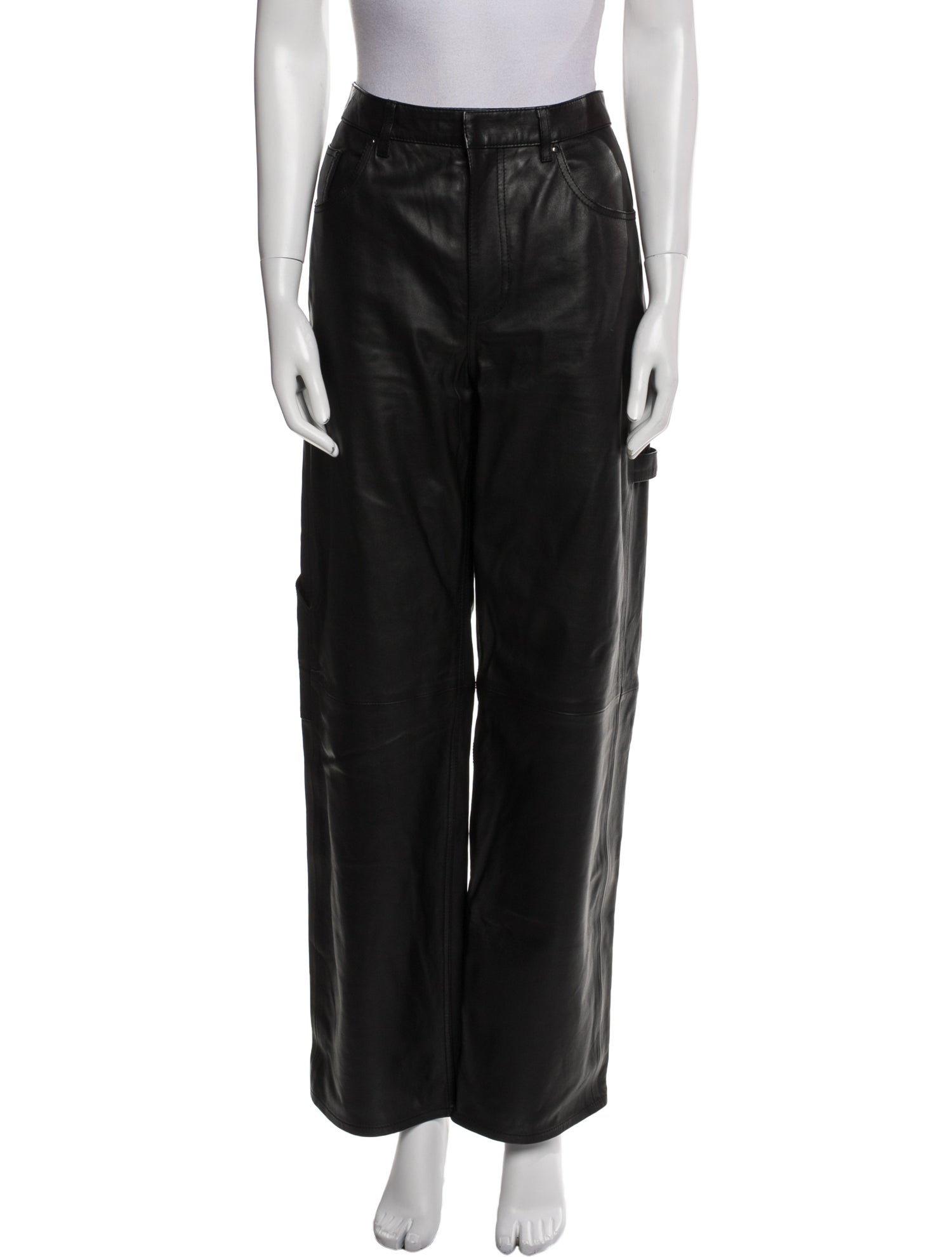Tibi Leather Wide Leg Pants