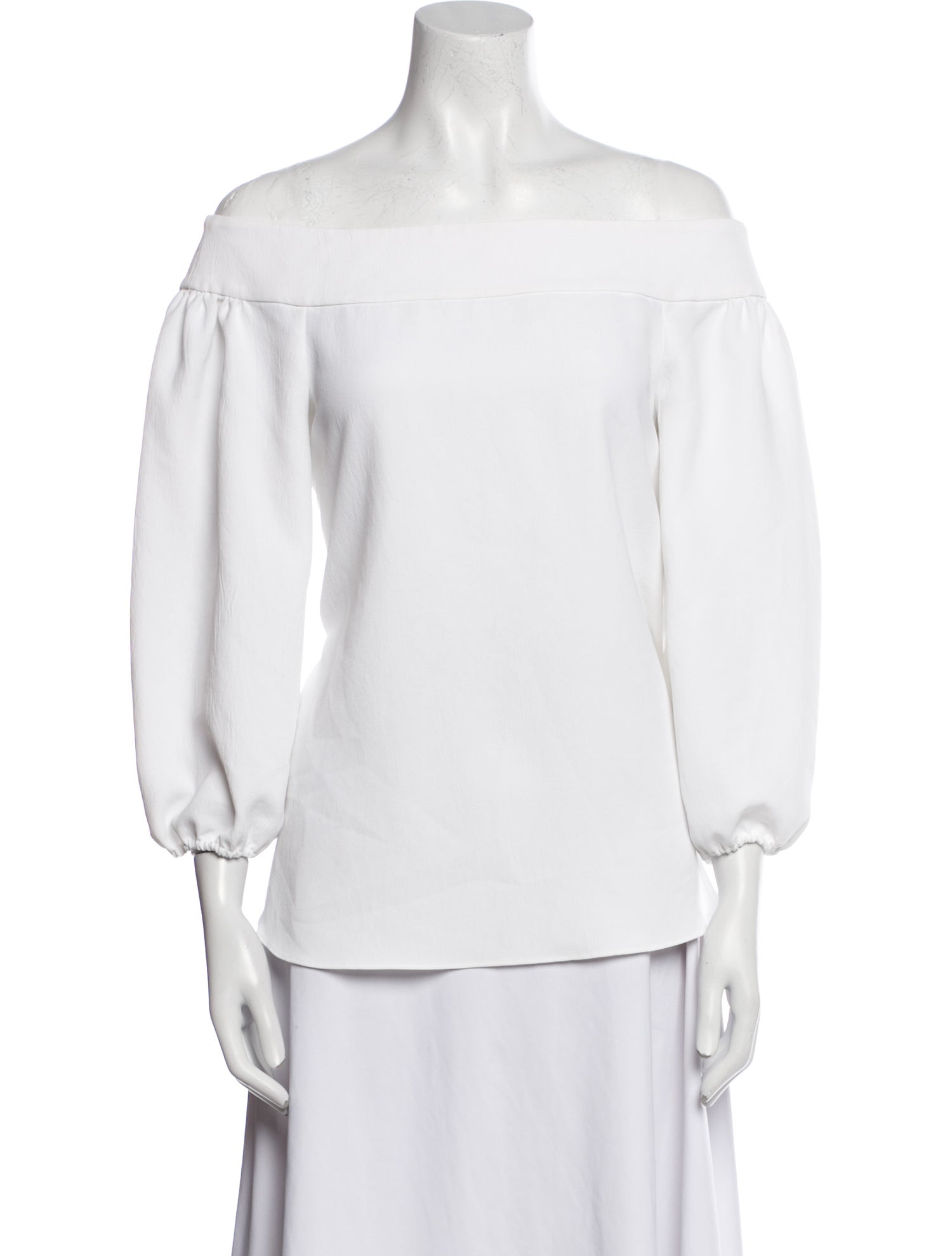 Tibi Off-The-Shoulder Three-Quarter Sleeve Blouse