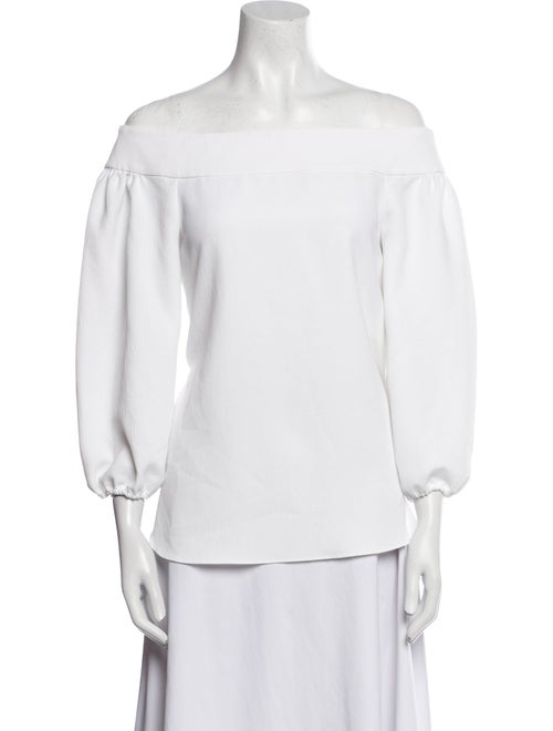 Tibi Off-The-Shoulder Three-Quarter Sleeve Blouse