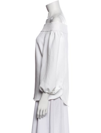 Tibi Off-The-Shoulder Three-Quarter Sleeve Blouse