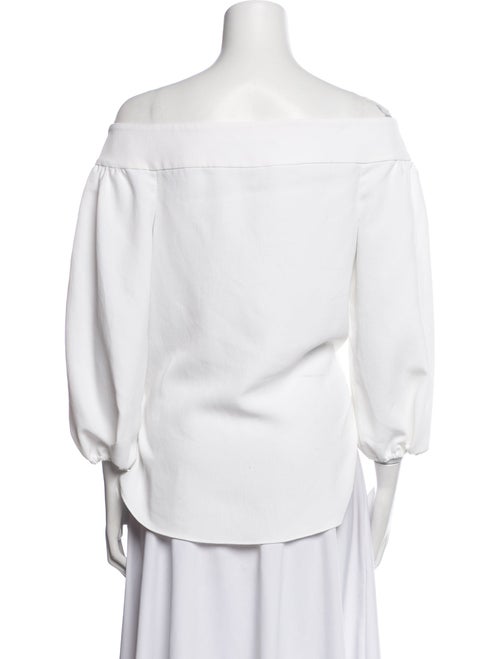 Tibi Off-The-Shoulder Three-Quarter Sleeve Blouse