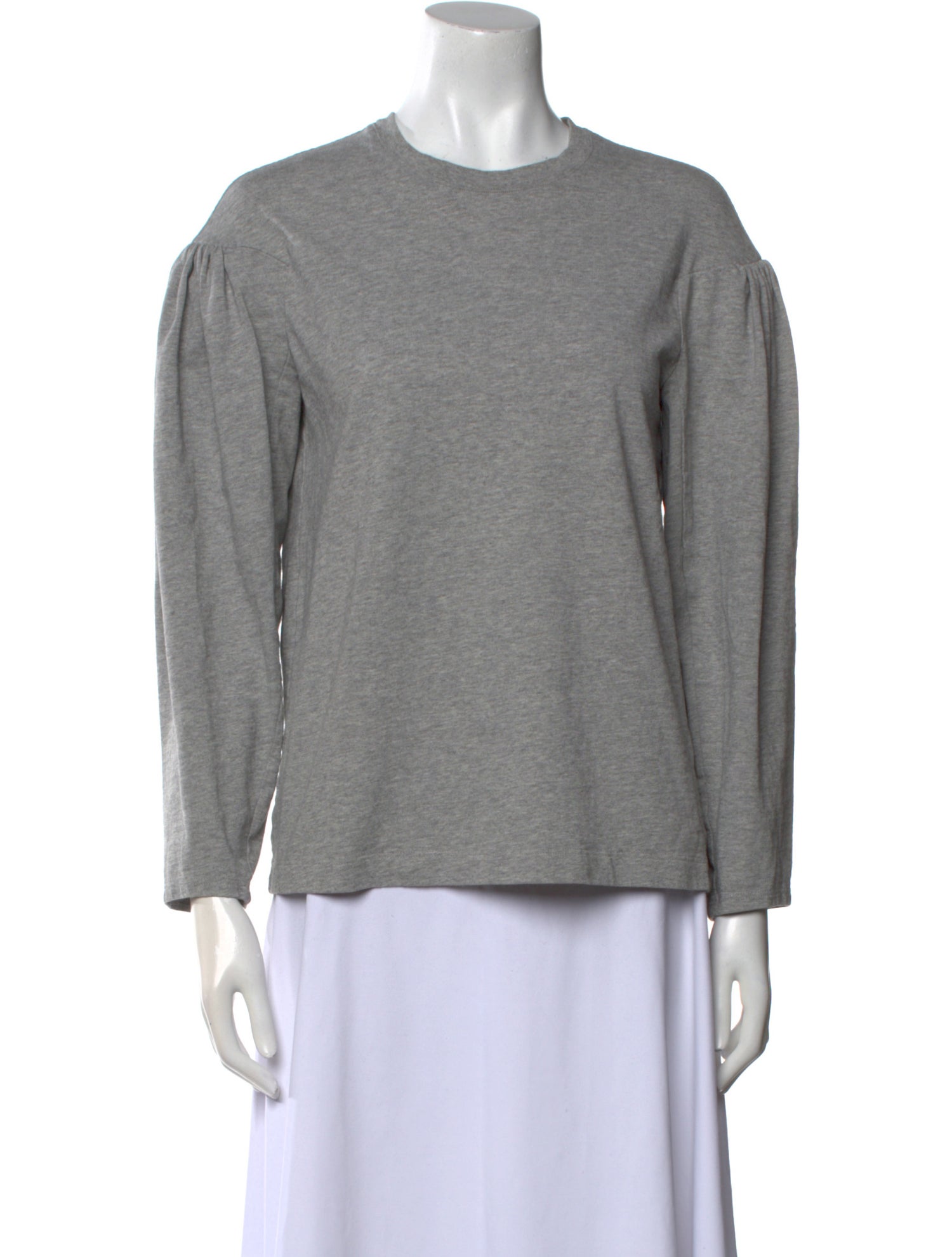 Tibi Crew Neck Three-Quarter Sleeve Sweatshirt