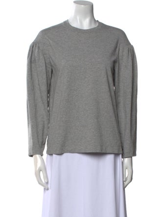 Tibi Crew Neck Three-Quarter Sleeve Sweatshirt